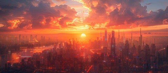 Wall Mural - Golden Hour Skyline