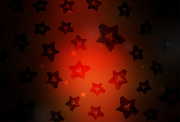 Sticker - Dark Red vector backdrop with small and big stars.