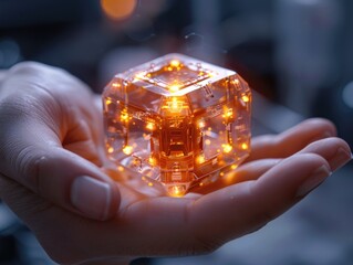 Sticker - Glowing Cube in Hand