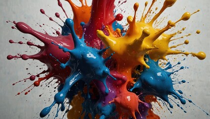 Wall Mural - Colorful paint splatters.Paint splashes set 