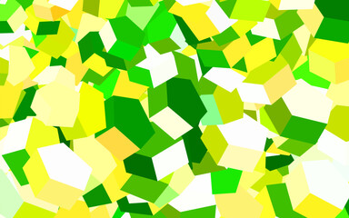 Wall Mural - Light Green, Red vector backdrop with hexagons.
