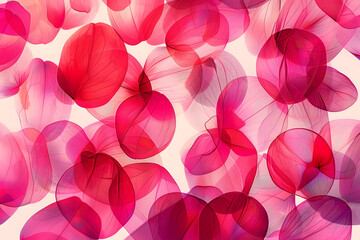 Wall Mural - Digital graphic featuring vibrant red and pink design on clear background