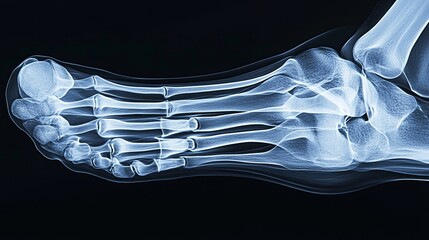 “X-ray image of a foot.”