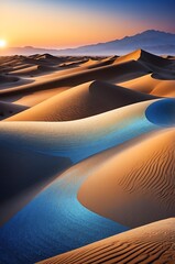 Wall Mural - abstract glass mosaic desert dunes at twilight portrai background