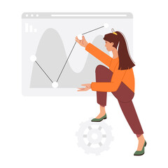 Wall Mural - web analysis illustration in flat style