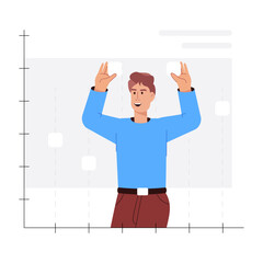 Wall Mural - a flat style illustration of statistician