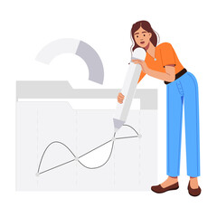 Wall Mural - data visualization illustration in flat style