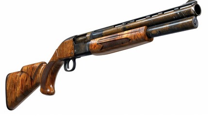 Mossberg 500 shotgun, 3D illustration, realistic, isolated on white background