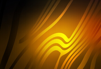 Wall Mural - Dark Orange vector backdrop with bent lines.