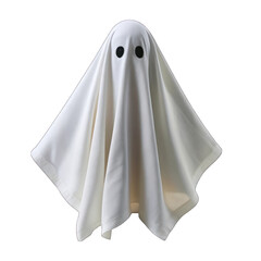 White cloth ghost isolated on transparent background