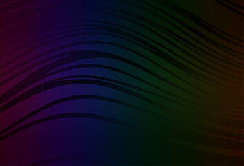 Wall Mural - dark multicolor vector background with curved lines.