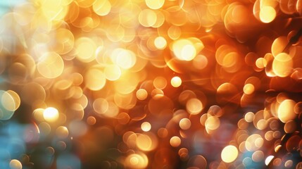 Wall Mural - yellow bokeh blur background, beautiful night view of midnight city with bokeh blur effect