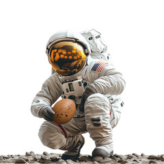Wall Mural - astronaut isolated on a transparent background