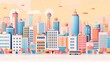 © Pachara - Smart city, integrated manufacturing systems, flat design illustration