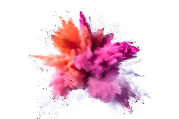 Wall Mural - A vibrant explosion of powder against a clean white background