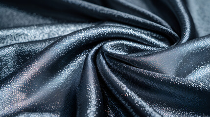 Wall Mural - Elegant Sparkle: Closeup of Black and Silver Glitter Fabric. Perfect for Fashion, Beauty, or Luxury Brands.