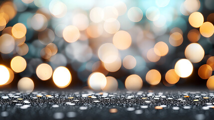 Sticker - Festive Glitter Background with Bokeh Lights