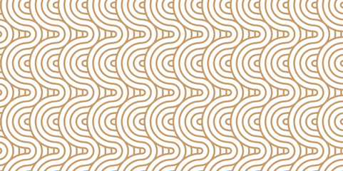 Vector overlapping Pattern Minimal diamond geometric brown color spiral line waves abstract wave line. seamless brown tile stripe overlap creative retro circle line fabric pattern white background.