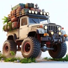 Adventure truck cartoon style