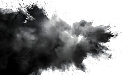 A close-up view of a dust cloud in black and white