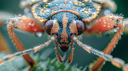 Sticker - Macro shot of a bug - The detailed anatomy and colorfulness of a bug.