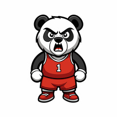 Wall Mural - panda basketball cartoon mascot