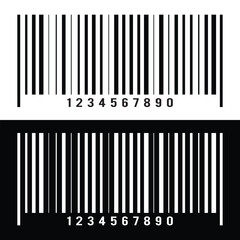 realistic barcode label template. product identification code vector icon. datum scan technology iso