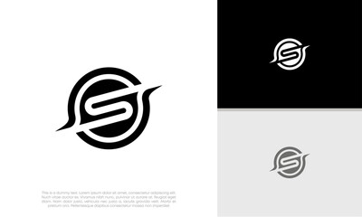 Poster - Initials S logo design. Initial Letter Logo. Innovative high tech logo template.	
