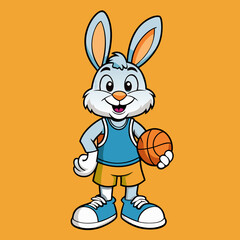 rabbit basketball cartoon character