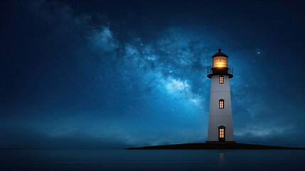 Beautiful background of lighthouse and stars