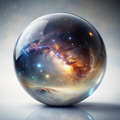 Wall Mural - The universe in a glass ball, the starry sky, the drift bottle, the magic ball