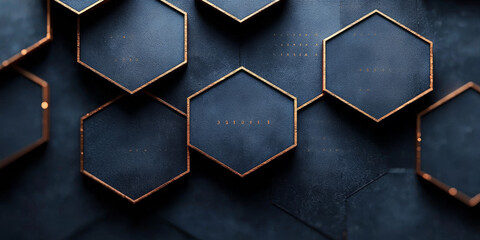 Creative blue hexagonal background with binary code. Technology, design and landing page concept