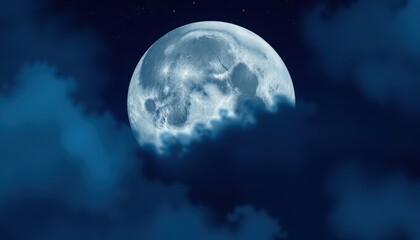 Full Moon in the Night Sky.