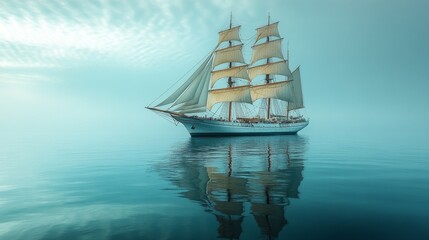 Wall Mural - ship in the sea