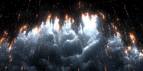 Digital binary code data streaming on a dark background