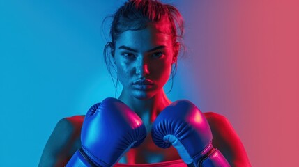 Wall Mural - The determined female boxer