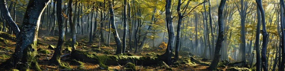 Sticker - Vibrant woodland within the gorge stunning scenery