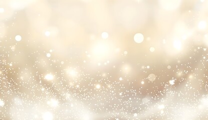 Wall Mural - Light beige background with white sparkles and bokeh lights. Soft pastel color backdrop for design, decoration or greeting card. Vector illustration. Close-up shooting in high detail with a soft focus