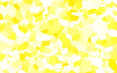 Wall Mural - Light Yellow vector background with hexagons.
