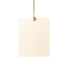 blank clothing tag with string isolated on transparent background, png