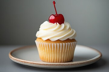 Sticker - Cupcake with cream frosting and cherry