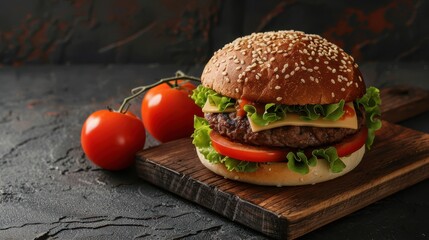 Sticker - The juicy cheeseburger with tomatoes