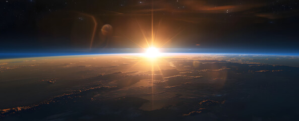 Wall Mural - sunrise from space
