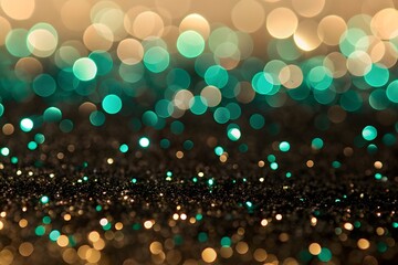 Wall Mural - aqua turquoise and teal green bokeh glitter sparkle background. modern colorful green glitter christ