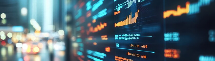 Wall Mural -  Financial data on a monitor