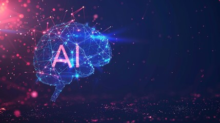 Artificial Intelligence Brain for your background business, poster, wallpaper, banner, backdrop, greeting cards, and advertising for business entities or brands.