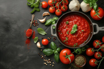 Wall Mural - Proven��ale sauce - a tomato sauce with garlic, onions, and herbs from provence - popular french sauce, french hi end kitchen