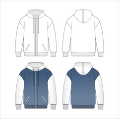 Canvas Print - Mockup Zip Up Hoodie line art