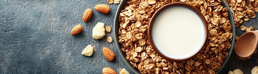 Wall Mural - Granola and almond milk