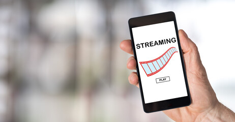 Sticker - Video streaming concept on a smartphone